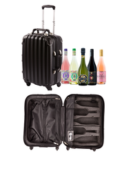 Five Bottles of Spanish Moscato with VinGardeValise Piccolo Black Carry-On